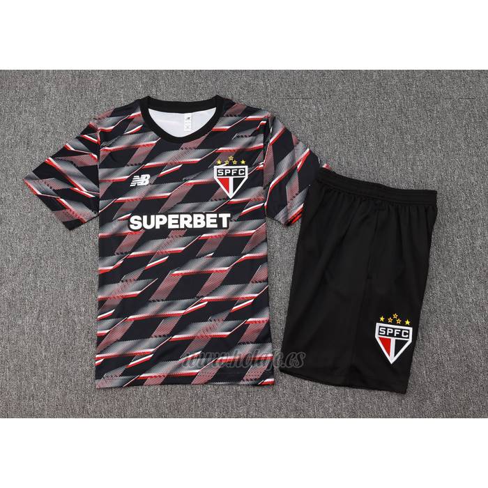 Chandal del Sao Paulo Manga Corta 2024-2025 Negro - Pantalon Corto